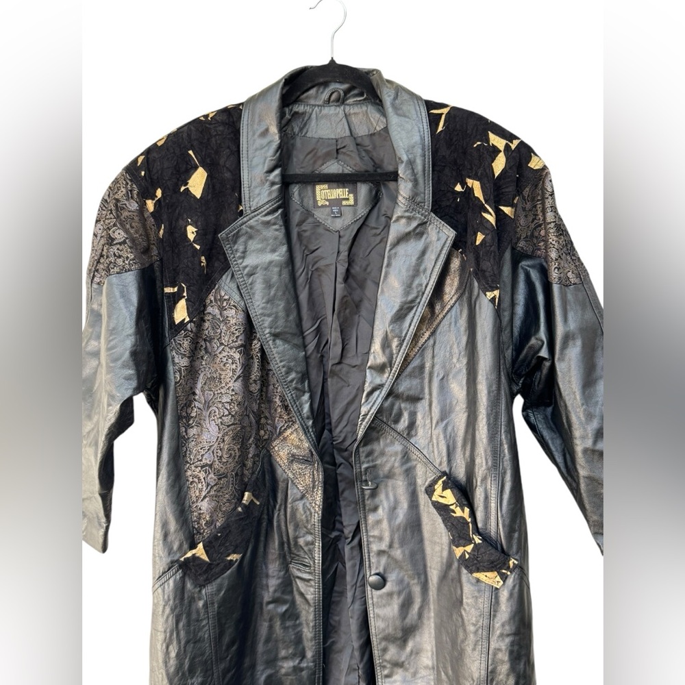 Vintage Otellopelle Leather Designed Trench Coat size Large - Picture 10 of 10